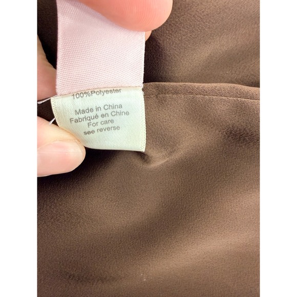 Ronny Kobo Brown Satin Draped Mock Neck Long Sleeve Mini Dress Size S - Picture 5 of 10